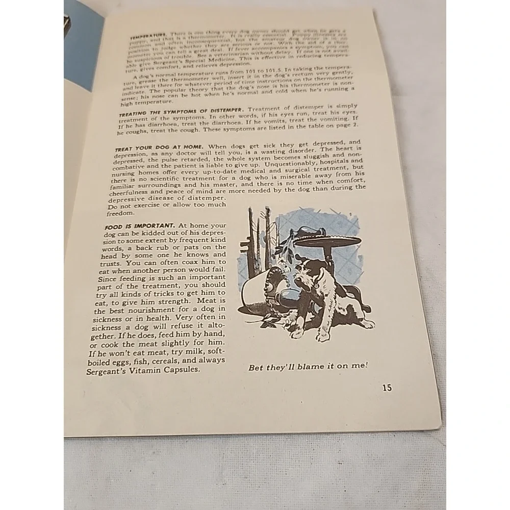 Vintage 1940s Small Sergeant's Dog Care &‎ Product Book Great For Junk Journals